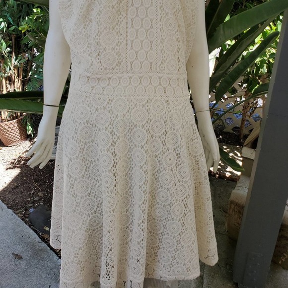Cotton Crochet Lace Sleeveless Dress Charter Club 2X Ivory Cream* - Picture 4 of 10